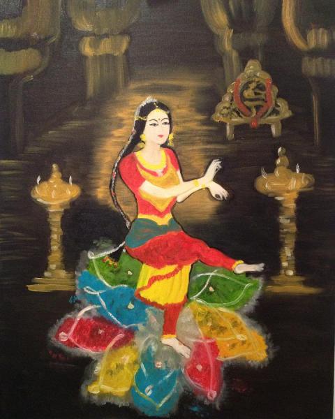Картина индийской танцовщицы